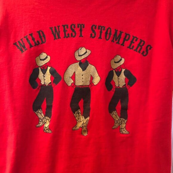 Wild West Stompers Red Graphic Men's Unisex T-shirt Large Western Double Sided - Picture 5 of 9